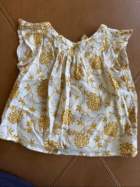 Bonpoint cream smocked top blouse 3T